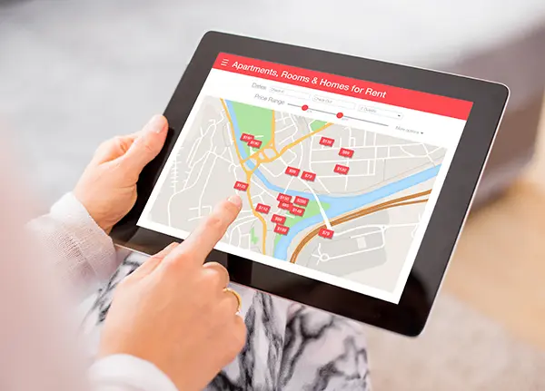 Finding accommodation on a tablet